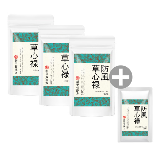防風草心禄90粒 おまとめ3袋セット＋21粒1袋付き ー 新甲賀漢方